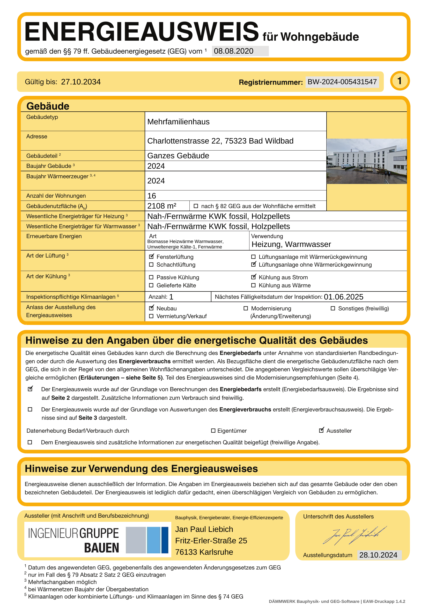 Energieausweis Haus 11-12 Charlottenstraße - Seite 1: Gebäudedaten