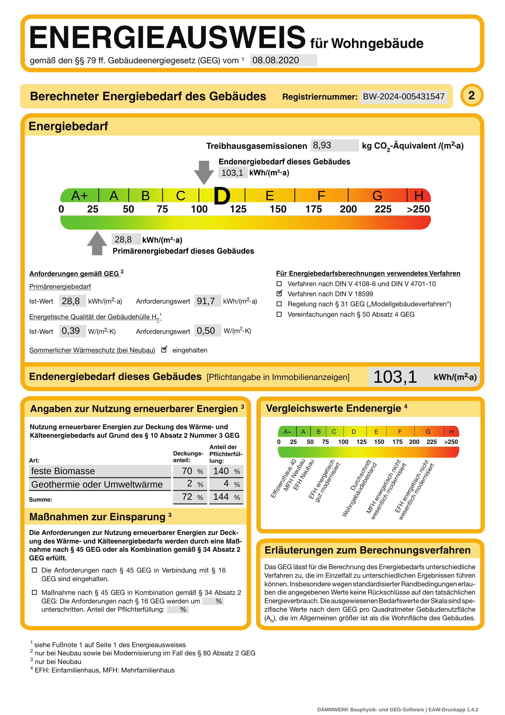 Energieausweis Haus 11-12 Charlottenstraße - Seite 2: Berechneter Energiebedarf