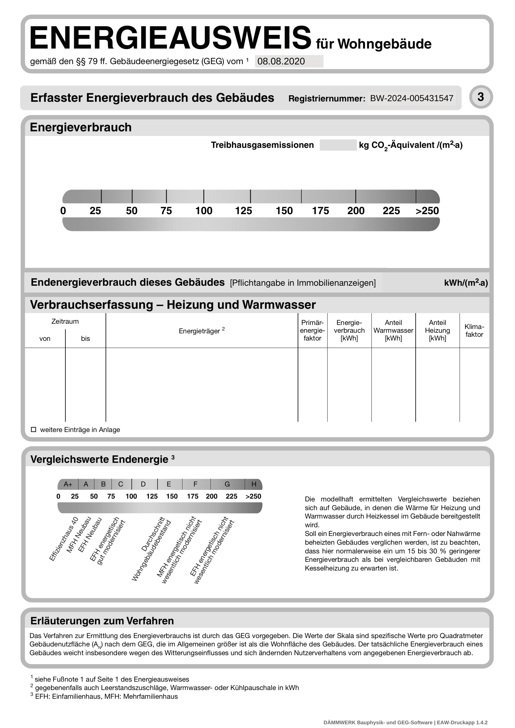 Energieausweis Haus 11-12 Charlottenstraße - Seite 3: Erfasster Energieverbrauch